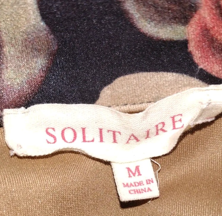 Solitaire Floral Medium 💯% Polyester Long Sleeve… - image 7