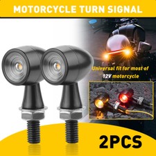 Mini LED Motorcycle Bullet Turn Signals Blinker Light Indicator Amber Lamp Black