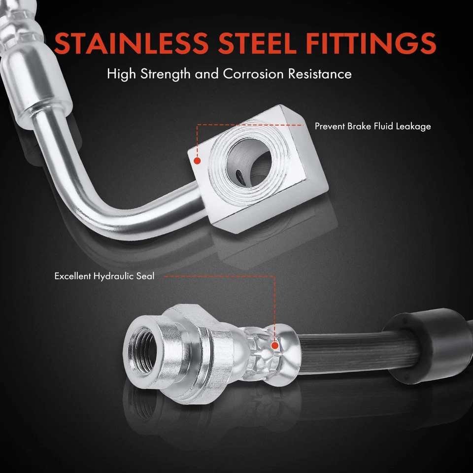 2x Manguera hidráulica de freno delantero para Dodge Journey 2009-2020 L4 2,4 L V6 3,5 L 3,6 L Foto 4 de 4