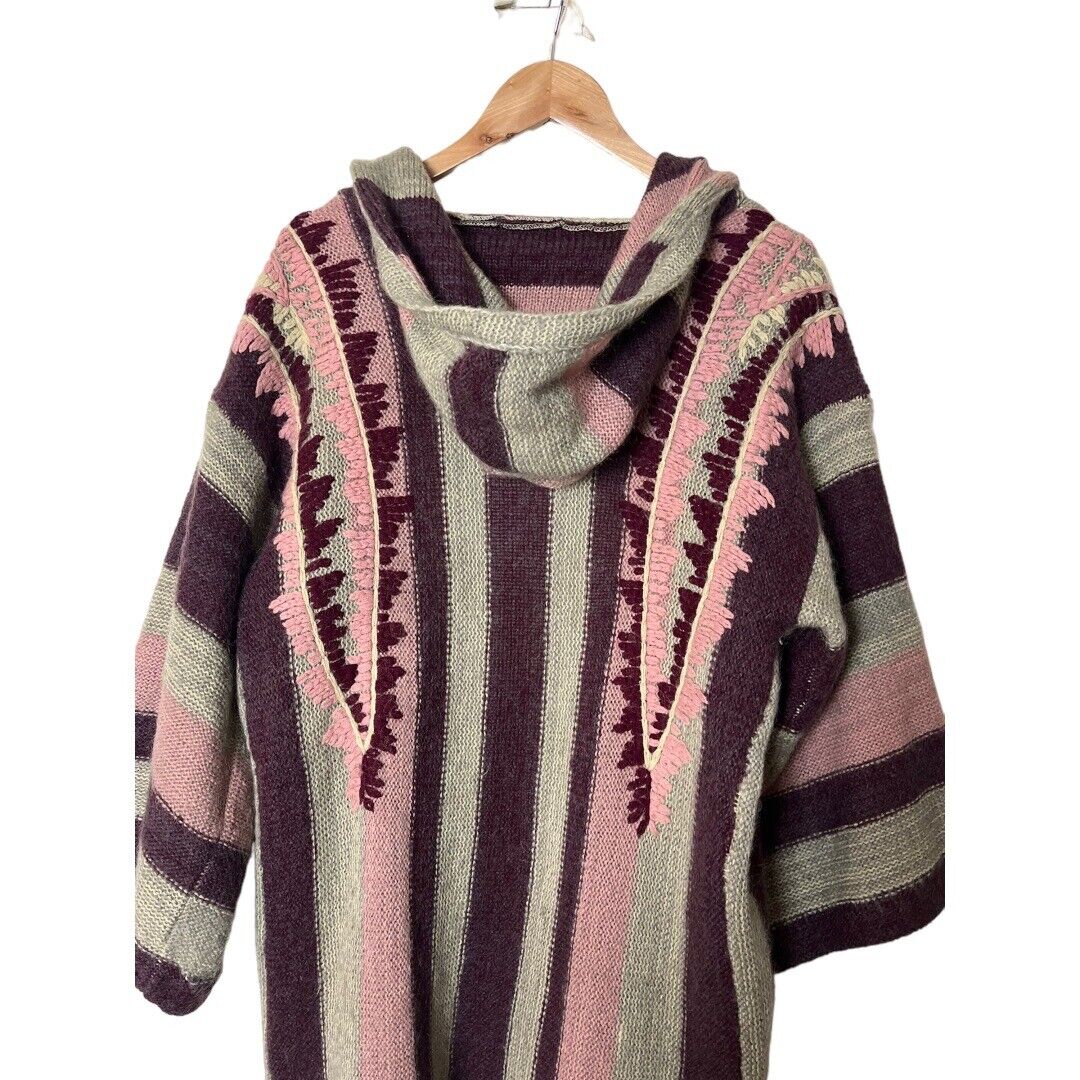 Vintage 70s Mohair Blend Cardigan Sweater Pink Bu… - image 7
