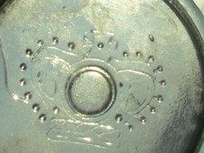 Vintage aqua blue Canadian midget Crown glass canning jar Insert. no zinc band