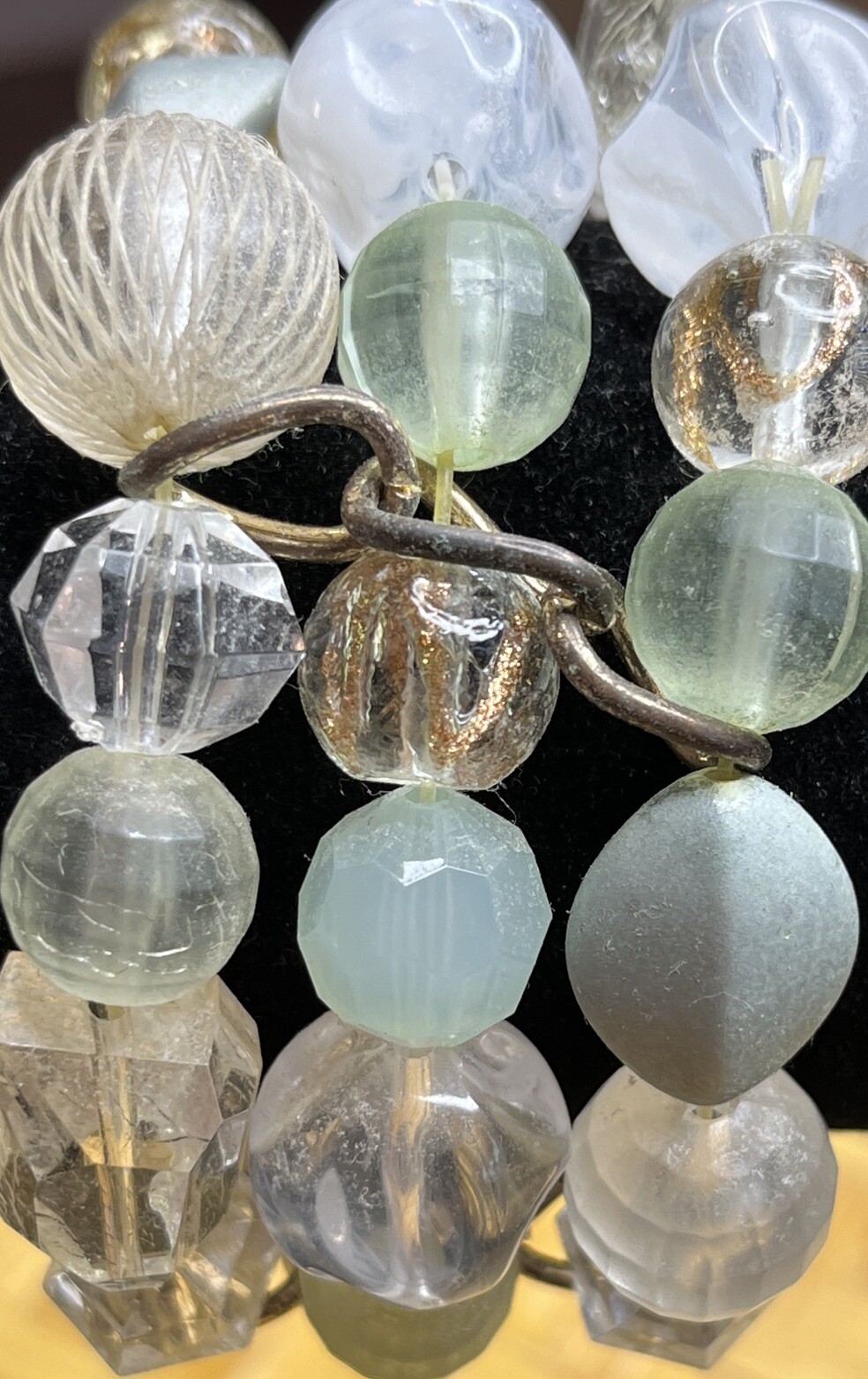 Triple Stack Beaded Stretch Bracelet Blue & Turqu… - image 13