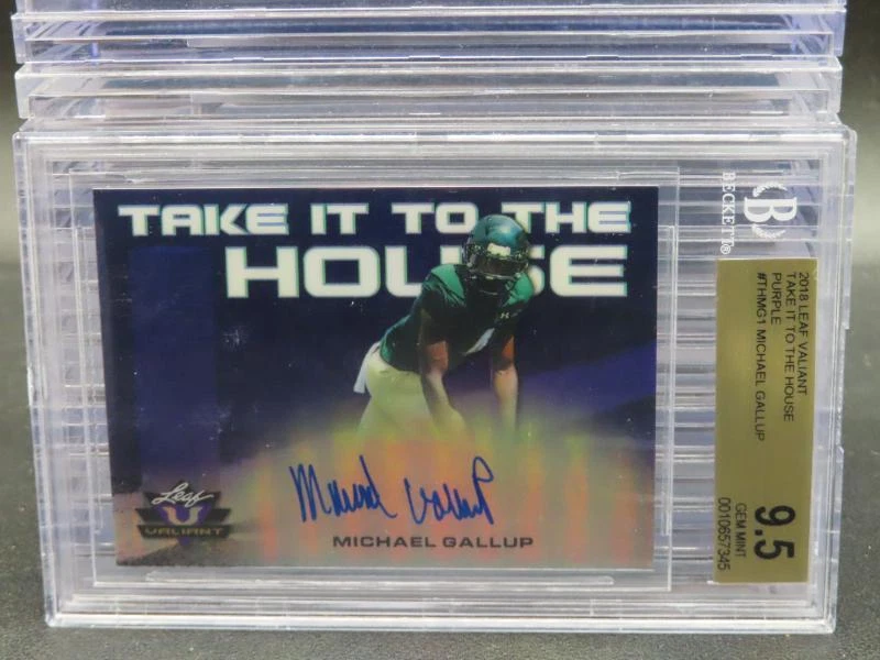 Michael Gallup Leaf Valiant Take It to the House Autographs #MG1 Purple