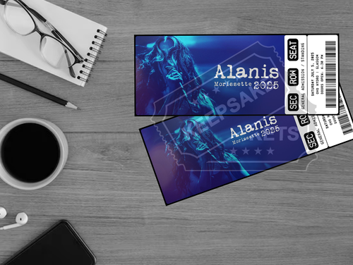 Alanis Morissette Mock Concert Ticket World Tour 2025 | Personalized Gift Reveal - Picture 2 of 5