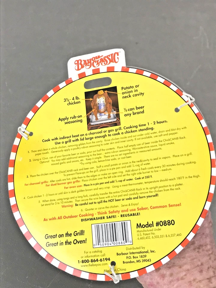 Bayou Classic Lata de Cerveza de Acero Inoxidable ChickCan Estante para Pollos - Nuevo con Etiqueta. Foto 4 de 4