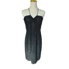 David Meister Short Dress Cocktail Wedding Guest Sparkle Criss Cross Women Sz 10