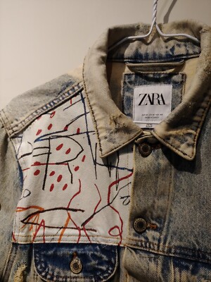 【激レア】ZARA Jean-Michel Basquiat デニムジャケット ZARA x Jean-Michel Basquiat Denim Jacket Length 65cm Size M