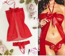 Sexy Lingerie Women's Lace Dress Underwear Babydoll Sleepwear G-String Nightwear