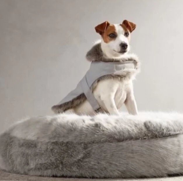 Restoration Hardware Dog Sweater/Vest Medium Sweater Faux Fur NWT Reversible - Image 3 of 4