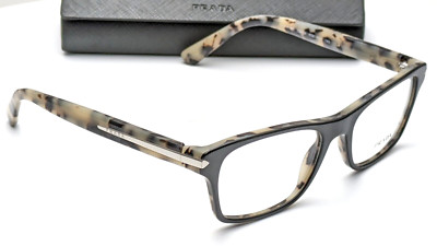 Prada VPR16S ROK-1O1 Rectangle Black Tortoise Womens Eyeglasses 52mm