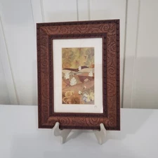 Hand Crafted Pressed Leaves & Floral Art (Wood Frame & Matted) 12"X9" Signed