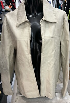 GENUINE LEATHER Echtlederjacke gebraucht Damen Woman Gr. 50 grau LLD51