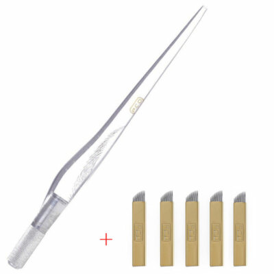 PCD Microblading Manual Tattoo Pen Permanent Makeup Eyebrow +5pcs 14pin Needles