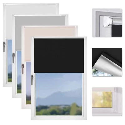 Klemm Rollo ohne Bohren Thermo Verdunklungsrollo Fenster Jalousie Klemmrollo fix - Bild 1 von 4