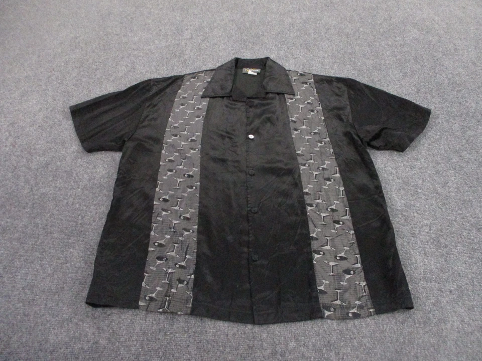 Vintage Pop Icon Shirt Adult XL Black Martini Vacation Loose Relaxed Camp Mens - Image 2 of 4