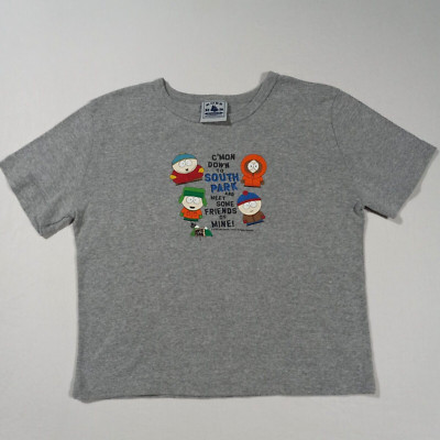 1997 SOUTH PARK Women L/XL Short Snug Vintage T-Shirt Baby Tee Crop 90s
