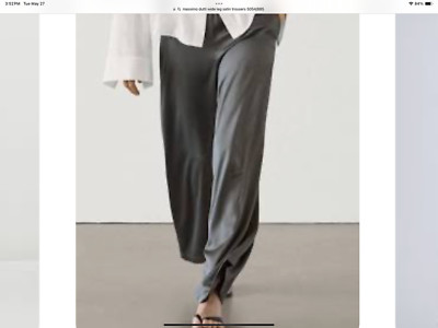 massimo dutti Wide leg sating trouser size 4 nwot color lead $150