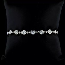 7Ct Lab-Created Diamond Round Cut Bezel Tennis Bracelet 14K White Gold Plated