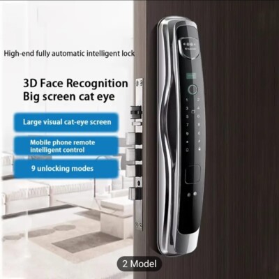 Neu Smart Türschloss biometrisch 3D Gesicht Kamera Monitor Passwort Schlüssel Steuerung