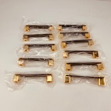 Cabinet Pull Bar Brass and Black 4-1/4" long 3-1/2" c to c - Lot of 11 