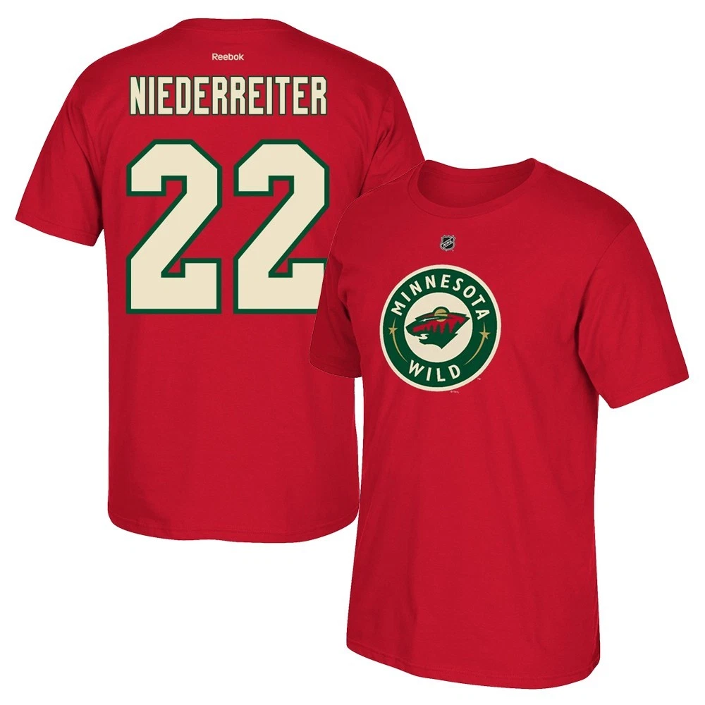 Mens Reebok Minnesota Wild 22 Nino Niederreiter Premier Red Home NHL Jersey