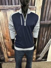 FootJoy Dark Blue  Gray 1/4 Zip Pullover Golf Sweater Jacket Size Medium Mint 