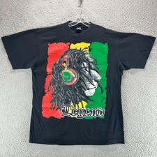 Vintage Bob Marley Shirt Mens 3XL Black Zion Roots Reggae Rasta Y2K Streetwear