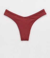 Aerie Superchill Cotton Rib Thong Underwear Women s Size Small Panties