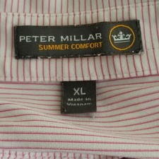 Peter Millar Polo Shirt Mens XL Pink Stripe Summer Comfort Golf Performance