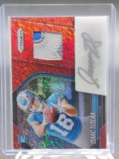 ISAAC TESLAA 2025 PRIZM RED SHIMMER ROOKIE RPA PATCH AUTO /35  LIONS Q6803