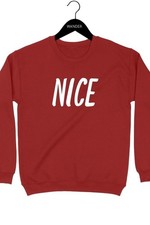 Christmas Naughty or Nice Graphic Sweatshirt Red Size Large NWT