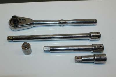 #ad Vintage Craftsman 1 2quot; Drive Ratchet Set With 3 Extensions Adapter Tear Drop $67.89