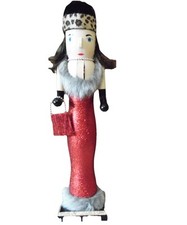 Nutcracker Lady Figurine Sequin Red Dress 14  Christmas Holiday Decor