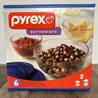Pyrex Serveware 6 Piece Sculptured Bowl Set New Sealed