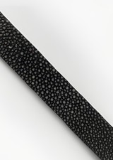 Black Stingray Texture Leather Watch Strap Single Piece Soft No Buckle 20mm