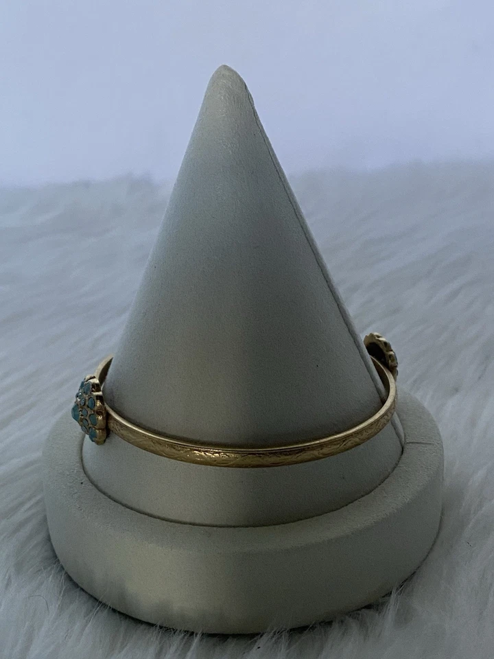 Catherine Popesco Gold Filagree Blue Stone Bracelet - Image 2 of 4