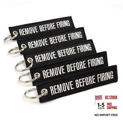 Rotary13B1 Remove Before Firing Keychain - Black/white - 5pcs 