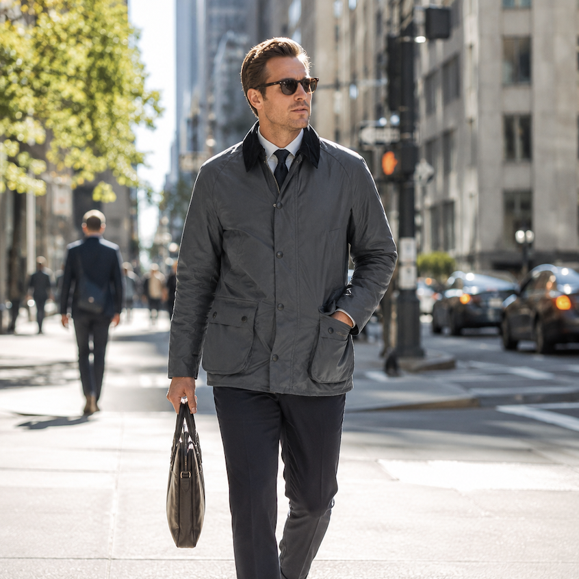C*n様 Barbour グレー ジャケット 38\