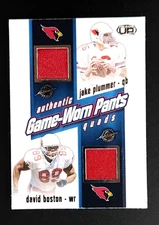 2002 Pacific Heads Up Game Worn Jersey Quads Jake Plummer Corey Dillon #39