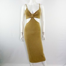 Lulus Camel Tan The Way I Feel Cutout Midi Sweater Dress Size M Party Cocktail