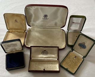 Vintage Jewellery Boxes Job Lot of 6 Ring Bracelet Jewellers Display Cases