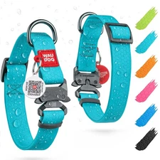 Waterproof Dog Collar - Adjustable Glow Dog Collar for Large Dogs Small and M...