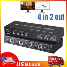 USB 3.0 UHD HDMI 2.0 Monitor 4X2 USB 3.0 HDMI Displayport KVM Switch Box 4K@60Hz