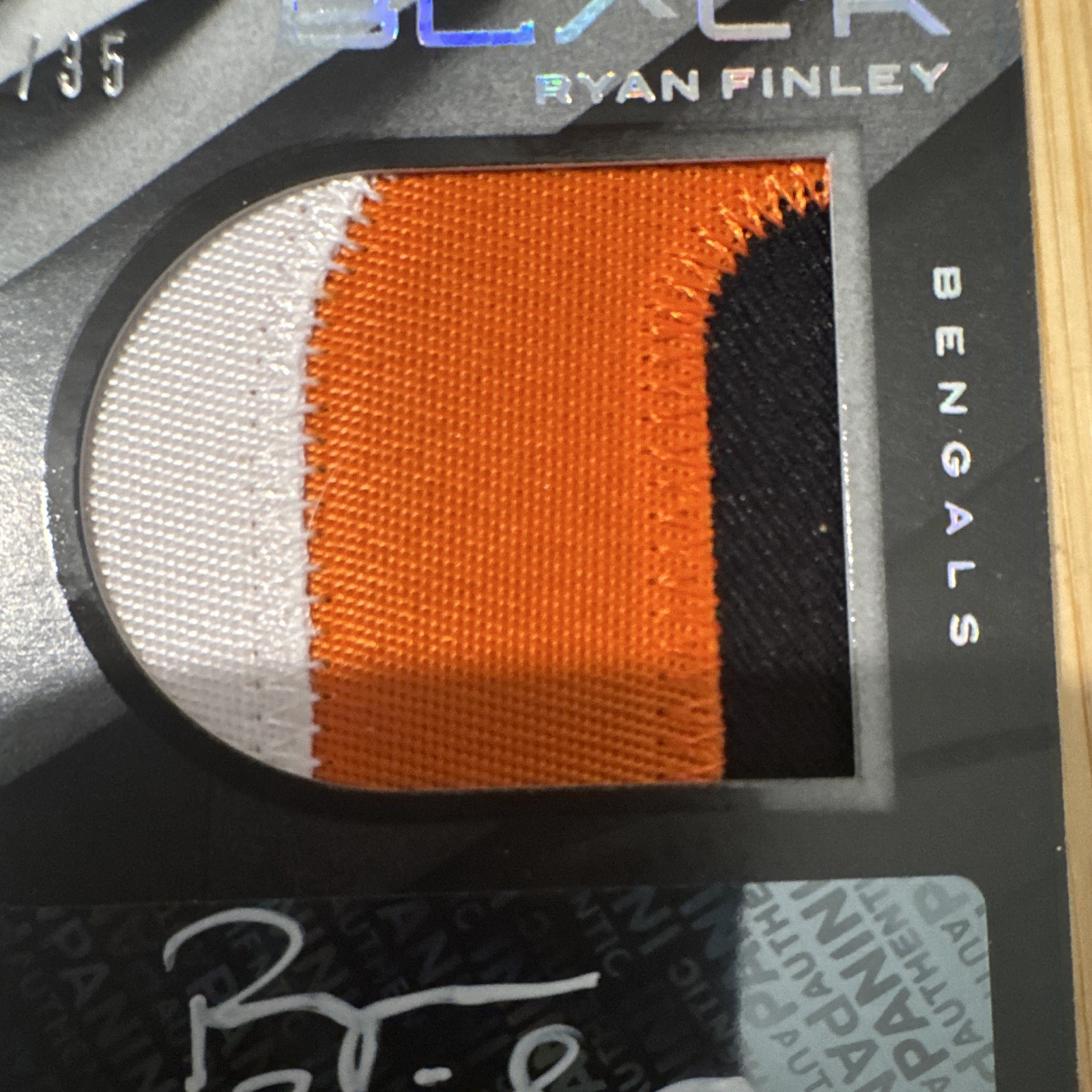Panini 2019 Black Ryan Finley RC RPA Auto Patch /35 Bengals #103 view 6