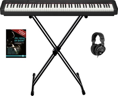 Casio CDP-S110 BK Compact E-Piano schwarz Set Bundle Stage Piano Ständer Schule