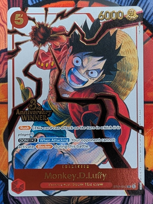 Monkey D Luffy ST01-012 3rd Anniversary Winner Promo Prize Manga