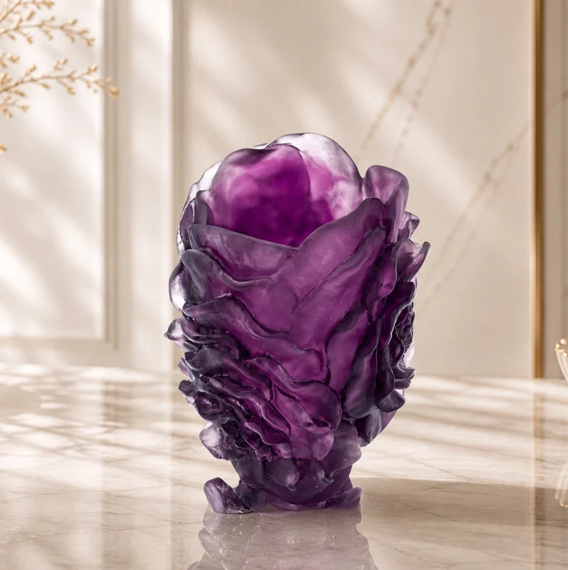 紫色玻璃花瓶| eBay