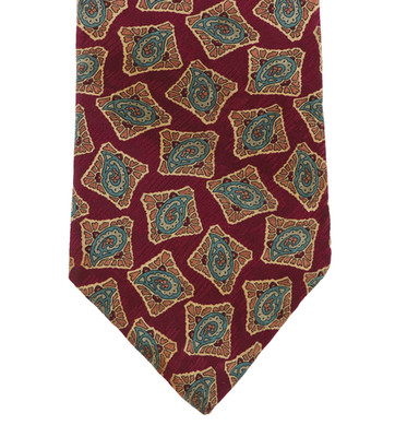 Samuel Broome Tie 100% Silk Large Foulard Paisley 56.5 x 4