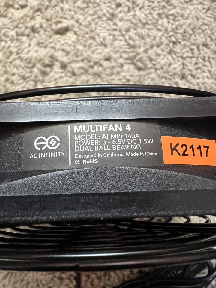 AC Infinity Multifan S4 140 mm Quiet USB Case Fan - Black (AI-MPF140A) - Image 3 of 4