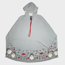 Her Universe My Neighbor Totoro Hoodie Poncho Womens S/M Gray Fleece Graphic